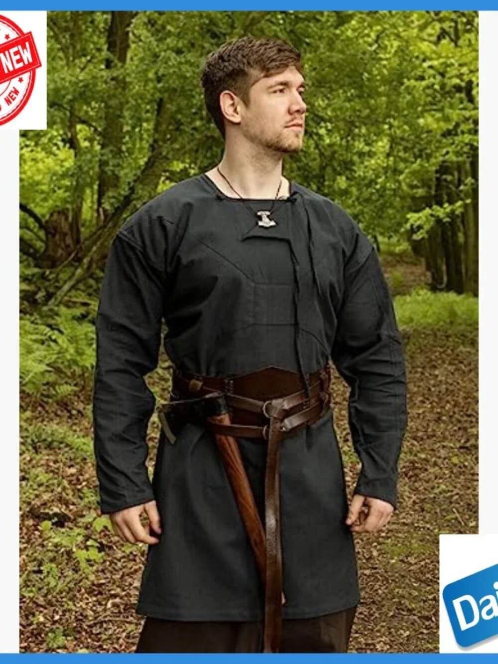 Wide Leather Belt Unisex Adjustable Medieval Viking LARP Costume Accessory